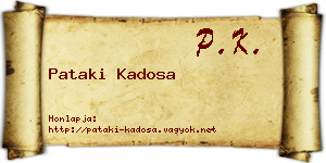 Pataki Kadosa névjegykártya